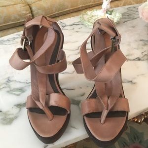 Joie NEW 5”heel 1” platform sandals light tan size 40(9)